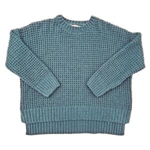 PINK ROSE VTG GREEN SWEATER CREWNECK GREEN LOOSE KNIT LARGE